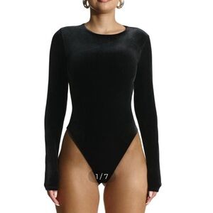 Naked Wardrobe Sleek Black Long Sleeve Bodysuit